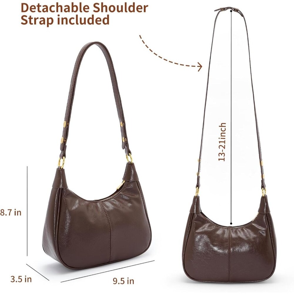 Versatile Crescent Shaped Purse - Stylish Vegan L… - image 5